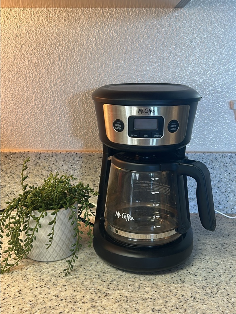 Mr. Coffee - Black and Stainless Steel 12-Cup Programmable Coffee Maker
